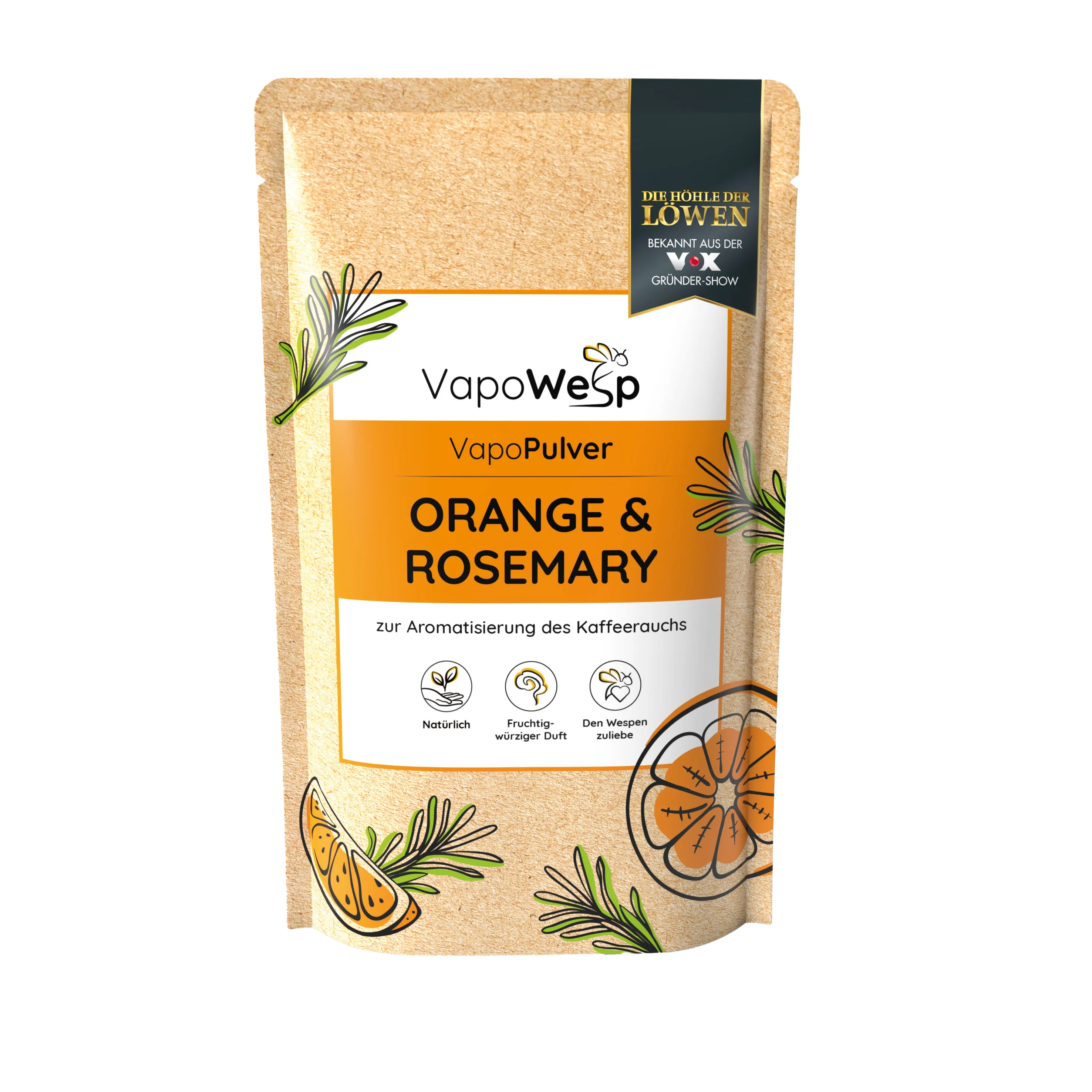 VapoPulver-Set: Orange & Rosemary, Lemon & Basil, Hay Flowers & Thyme, Apple & Mint