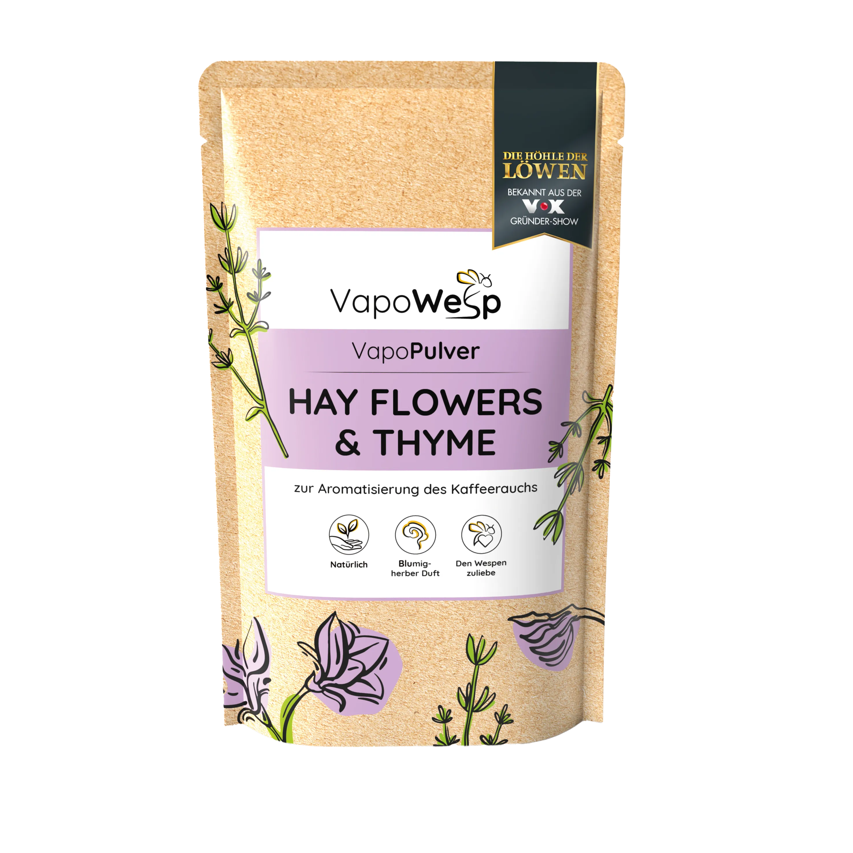 VapoPulver-Set: Orange & Rosemary, Lemon & Basil, Hay Flowers & Thyme, Apple & Mint